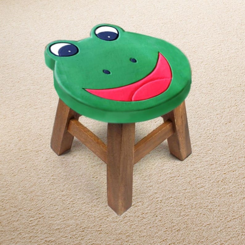 Kids Toy Chest  Baby & Kids > Baby & Kid's Toys > Pretend Play Children's Chair Stool Wooden Frog Face Theme