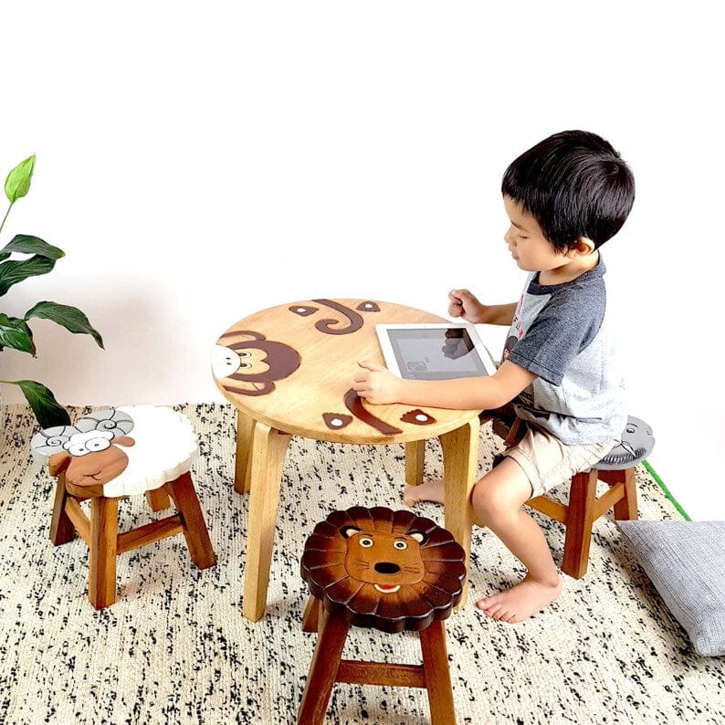 Kids Toy Chest  Baby & Kids > Baby & Kid's Toys > Pretend Play Hand Carved Children's Table Wooden MONKEY Theme