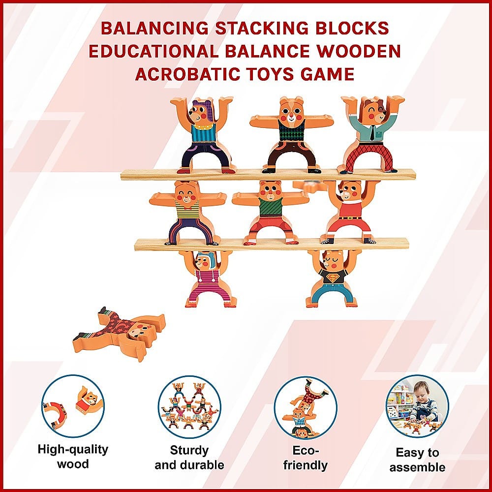 Kids Toy Chest Baby & Kids > Baby & Kids Others Balancing Stacking Blocks Educational Balance Wooden Acrobatic Toys Game