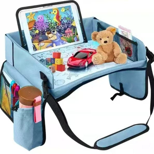 Kids Toy Chest  Baby & Kids > Kid's Furniture > Kid's Tables, Chairs & Seats Blue Kids Travel Tray with Storage, Car Seat Organizer for Toys and Snacks