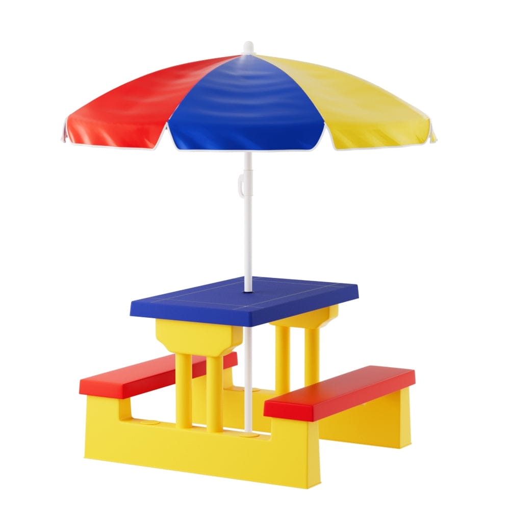 Kids Toy Chest  Baby & Kids > Kid's Furniture > Kid's Tables, Chairs & Seats Keezi Kids Outdoor Table and Chairs Set Picnic Bench Umbrella Children Indoor