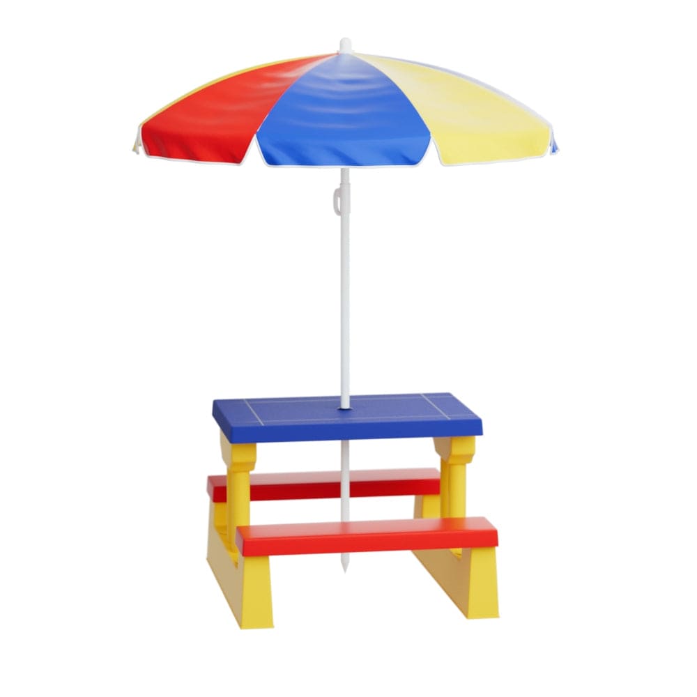 Kids Toy Chest  Baby & Kids > Kid's Furniture > Kid's Tables, Chairs & Seats Keezi Kids Outdoor Table and Chairs Set Picnic Bench Umbrella Children Indoor