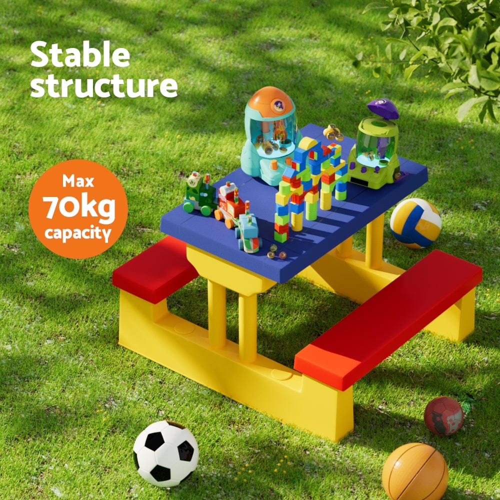 Kids Toy Chest  Baby & Kids > Kid's Furniture > Kid's Tables, Chairs & Seats Keezi Kids Outdoor Table and Chairs Set Picnic Bench Umbrella Children Indoor