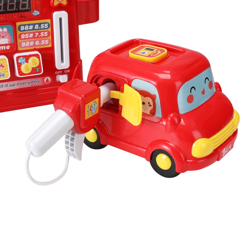 Kids Toy Chest Baby & Kids > Toys Keezi Kids Gas Petrol Station Pumper Pretend Play Toys Car Music Card Playset