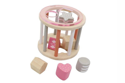 Kids Toy Chest Brand-Calm & Breezy, Toys-Bead Mazes & Shape Sorters CALM & BREEZY ROLLING SHAPE SORTER PINK