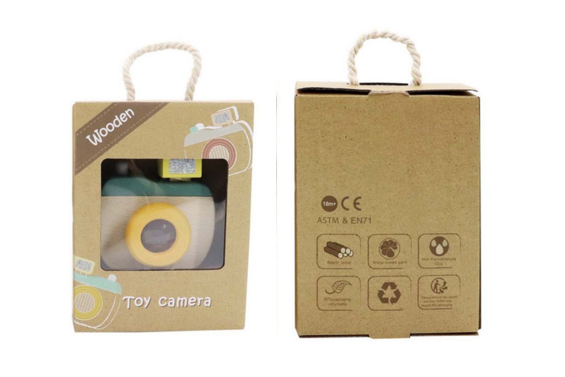 Kids Toy Chest Brand-Calm & Breezy, Toys-Pretend Play WOODEN KALEIDOSCOPE CAMERA OLIVE GREEN