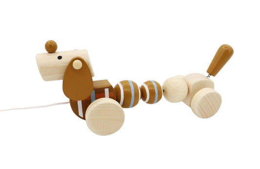 Kids Toy Chest Brand-Calm & Breezy, Toys-Push/Pull Along CALM & BREEZY PULL ALONG SAUSAGE DOG