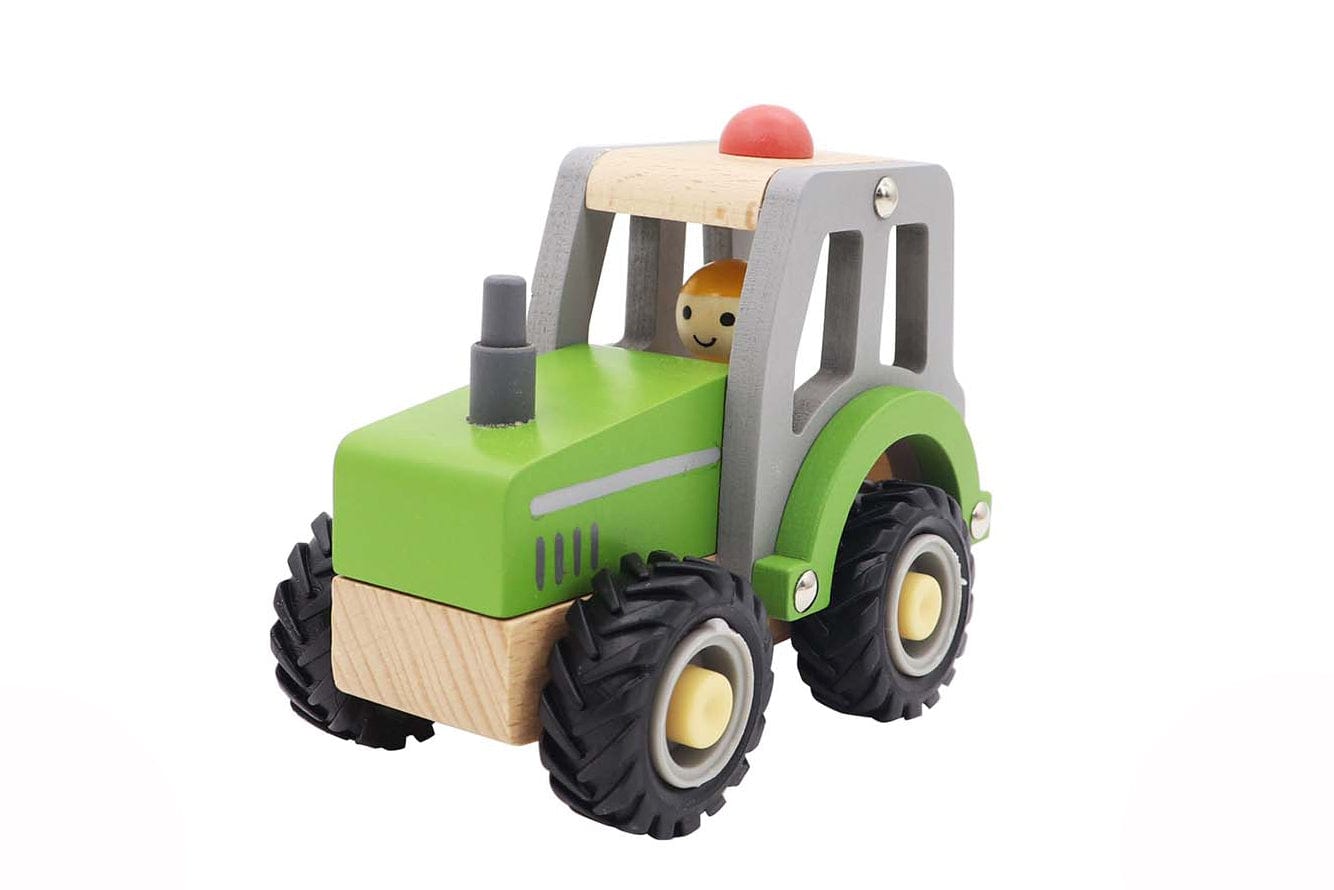 Kids Toy Chest Brand-Calm & Breezy, Toys-Vehicles CALM & BREEZY TRACTOR WITH RUBBER WHEELS GREEN