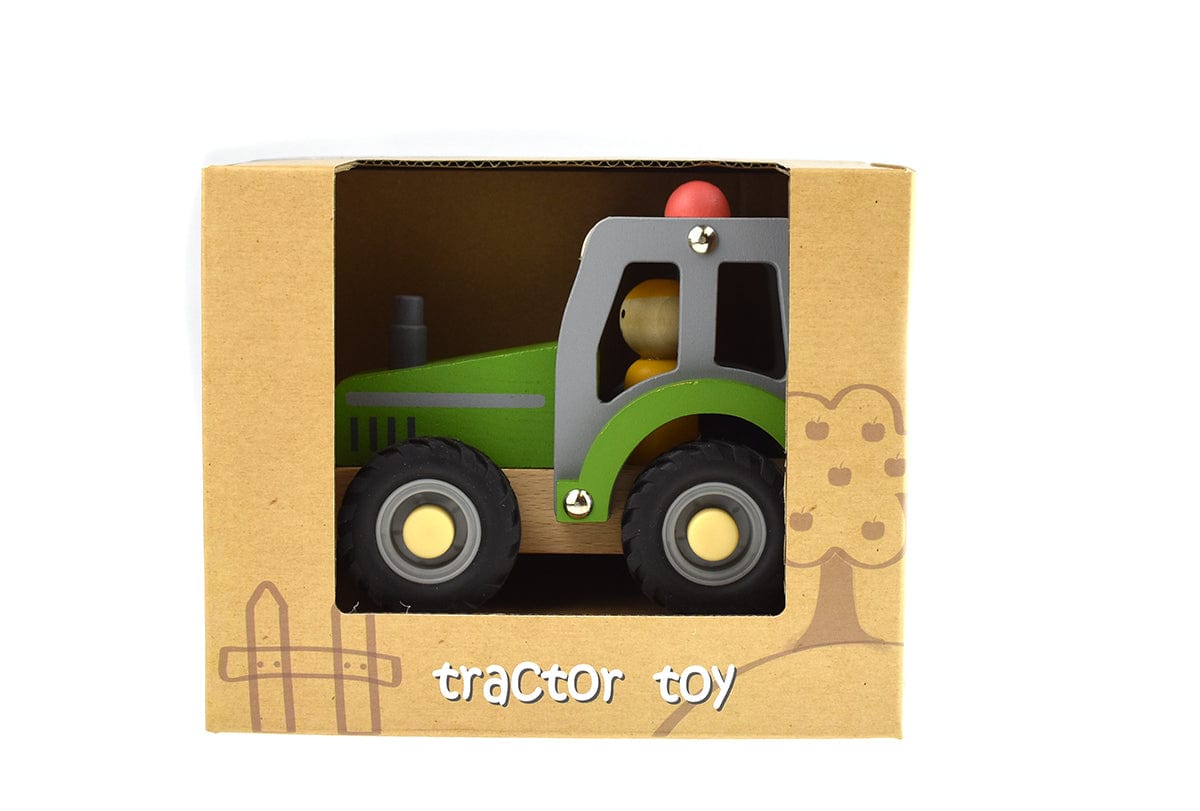 Kids Toy Chest Brand-Calm & Breezy, Toys-Vehicles CALM & BREEZY TRACTOR WITH RUBBER WHEELS GREEN