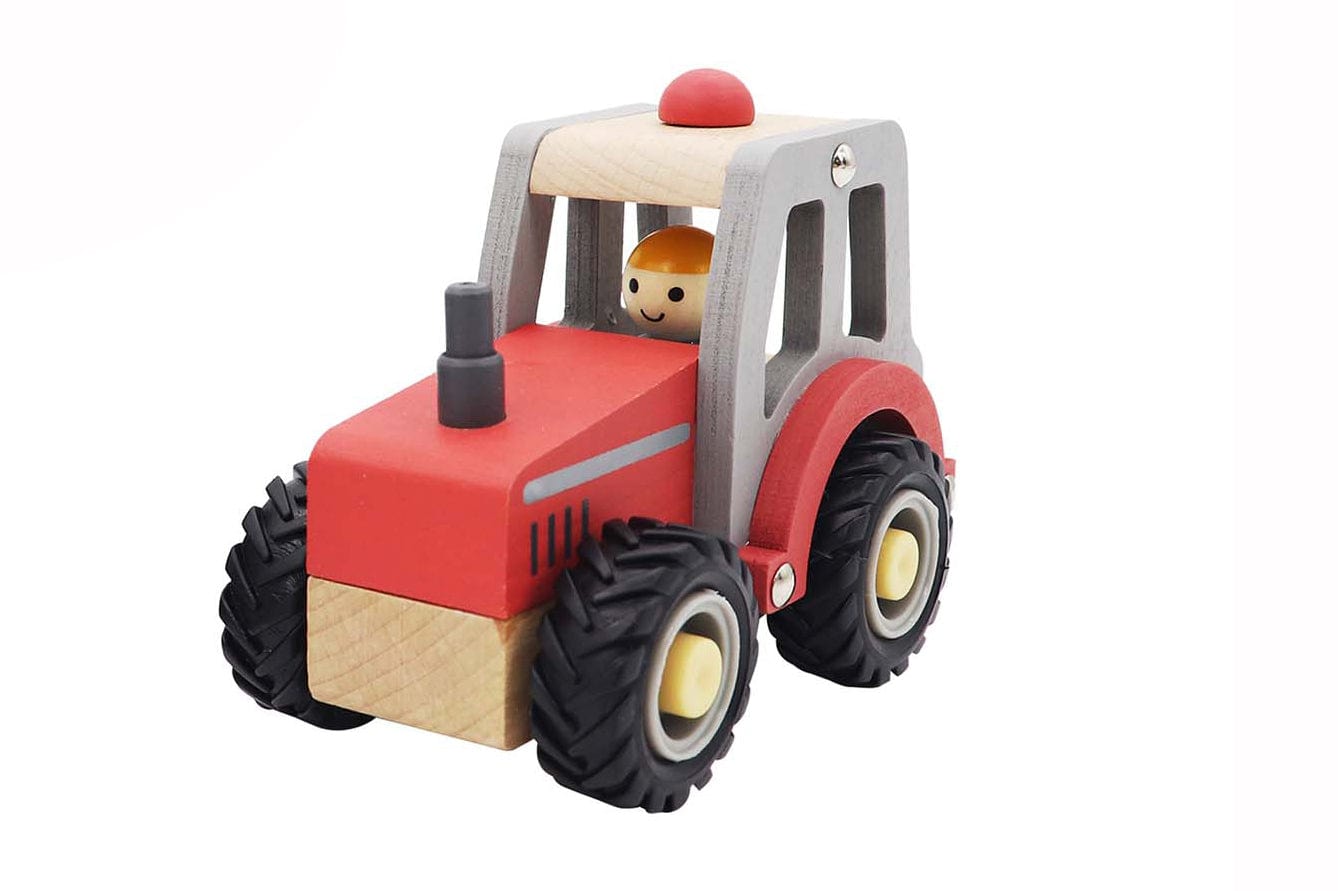 Kids Toy Chest Brand-Calm & Breezy, Toys-Vehicles CALM & BREEZY TRACTOR WITH RUBBER WHEELS RED