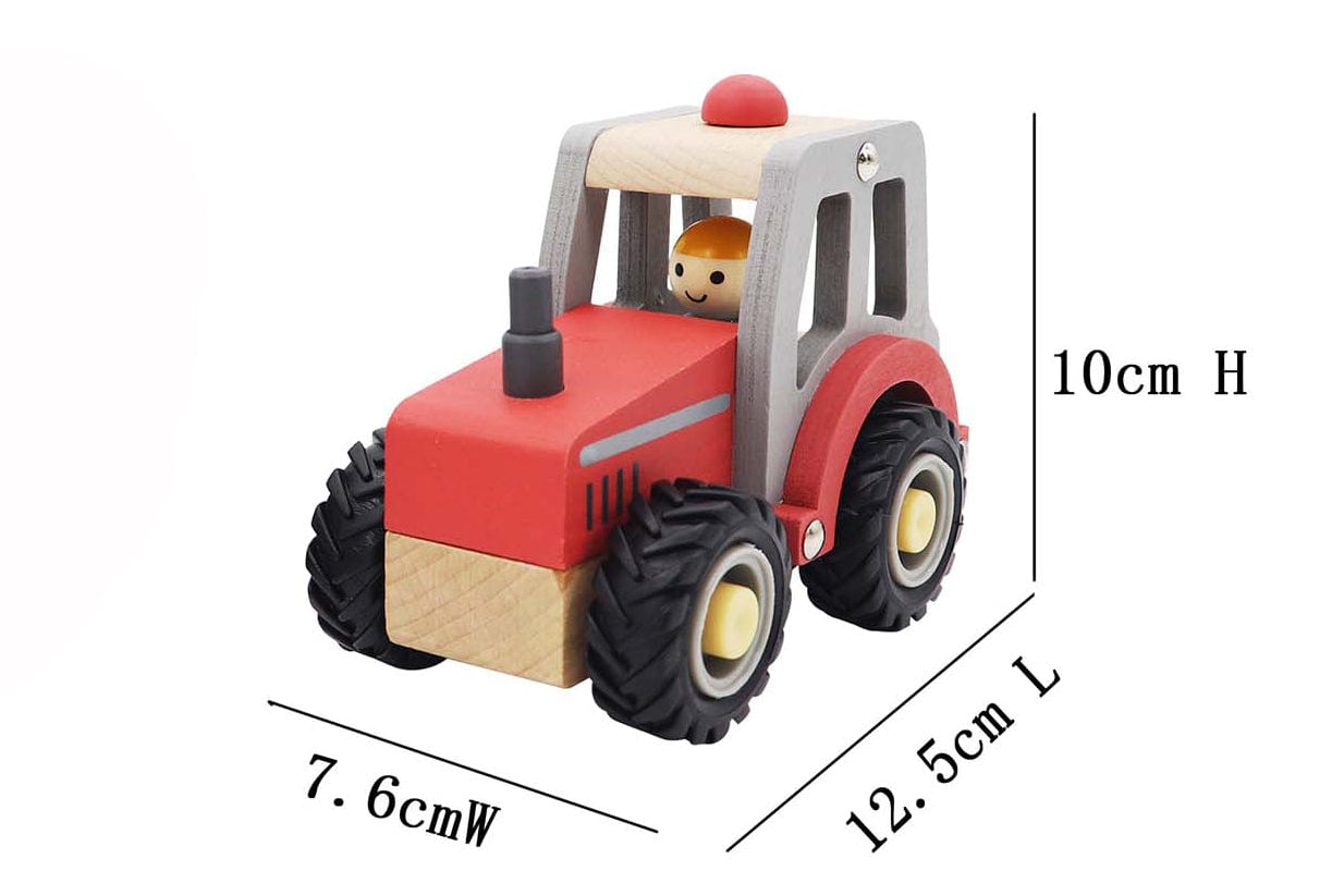 Kids Toy Chest Brand-Calm & Breezy, Toys-Vehicles CALM & BREEZY TRACTOR WITH RUBBER WHEELS RED