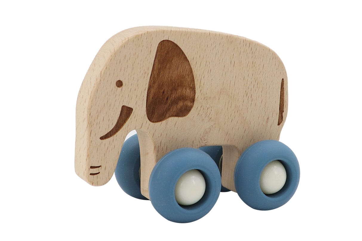 Kids Toy Chest Brand-Calm & Breezy, Toys-Vehicles WOODEN ELEPHANT WITH SILICONE WHEELS