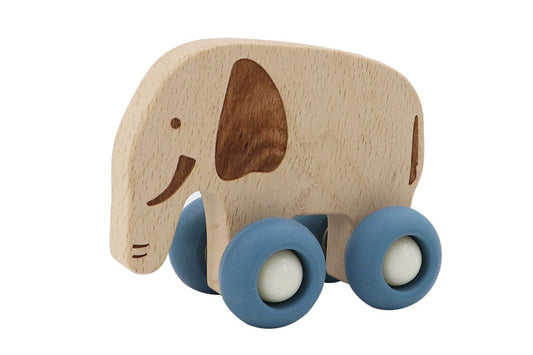 Kids Toy Chest Brand-Calm & Breezy, Toys-Vehicles WOODEN ELEPHANT WITH SILICONE WHEELS