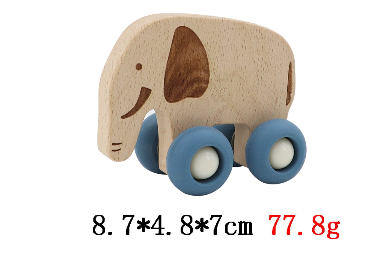 Kids Toy Chest Brand-Calm & Breezy, Toys-Vehicles WOODEN ELEPHANT WITH SILICONE WHEELS