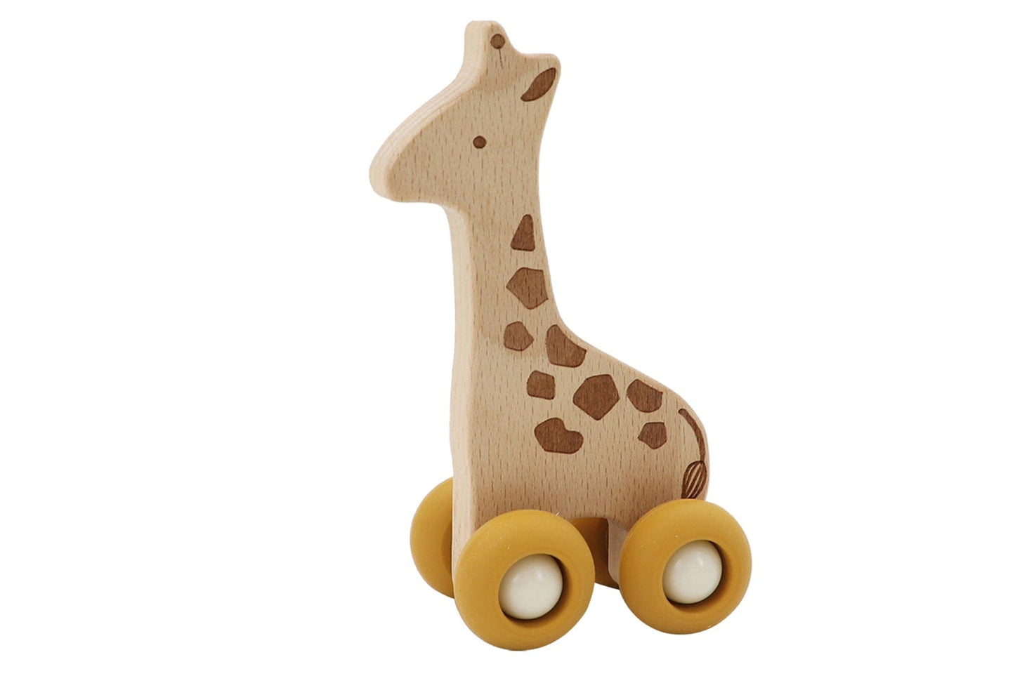 Kids Toy Chest Brand-Calm & Breezy, Toys-Vehicles WOODEN GIRAFFE WITH SILICONE WHEELS