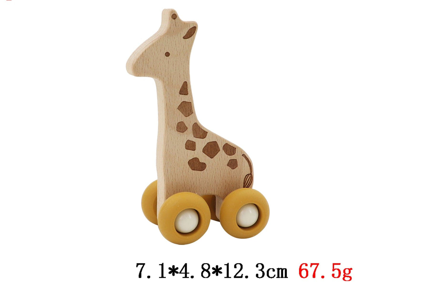 Kids Toy Chest Brand-Calm & Breezy, Toys-Vehicles WOODEN GIRAFFE WITH SILICONE WHEELS