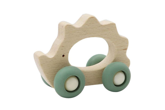 Kids Toy Chest Brand-Calm & Breezy, Toys-Vehicles WOODEN GRIP ECHIDNA WITH SILICONE WHEELS