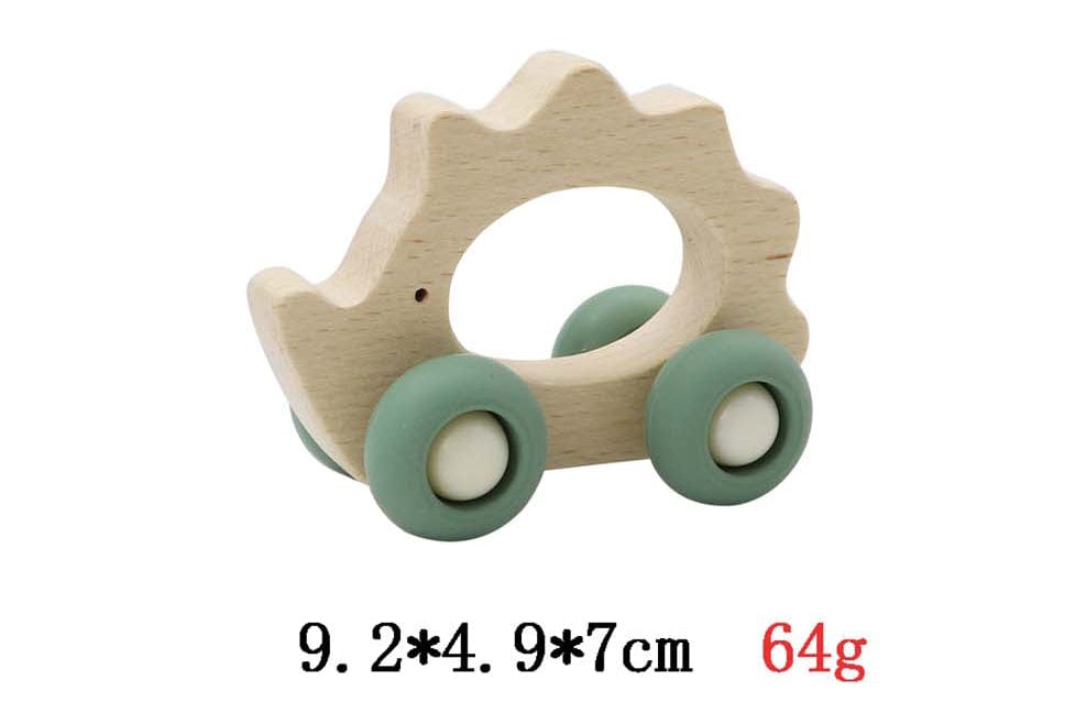 Kids Toy Chest Brand-Calm & Breezy, Toys-Vehicles WOODEN GRIP ECHIDNA WITH SILICONE WHEELS