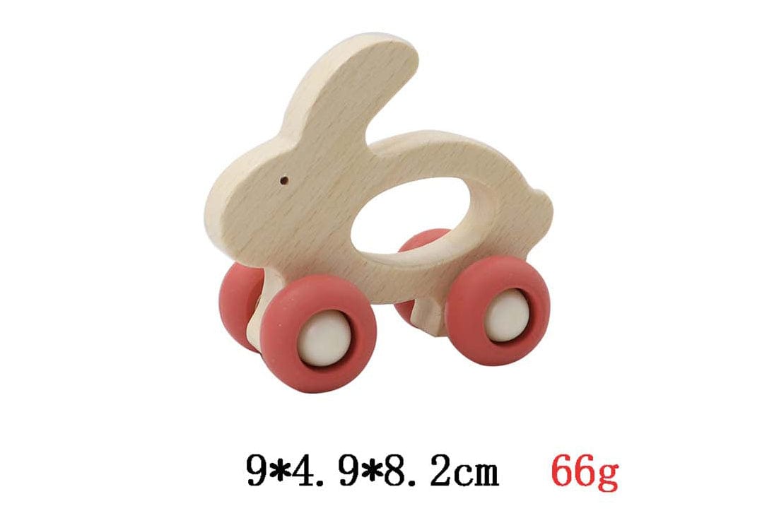 Kids Toy Chest Brand-Calm & Breezy, Toys-Vehicles WOODEN GRIP RABBIT WITH SILICONE WHEELS