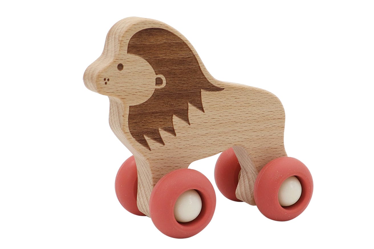 Kids Toy Chest Brand-Calm & Breezy, Toys-Vehicles WOODEN LION WITH SILICONE WHEELS