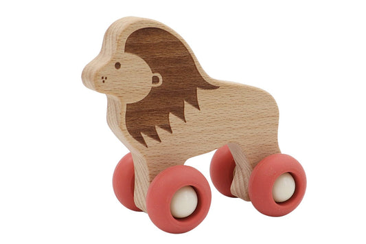 Kids Toy Chest Brand-Calm & Breezy, Toys-Vehicles WOODEN LION WITH SILICONE WHEELS