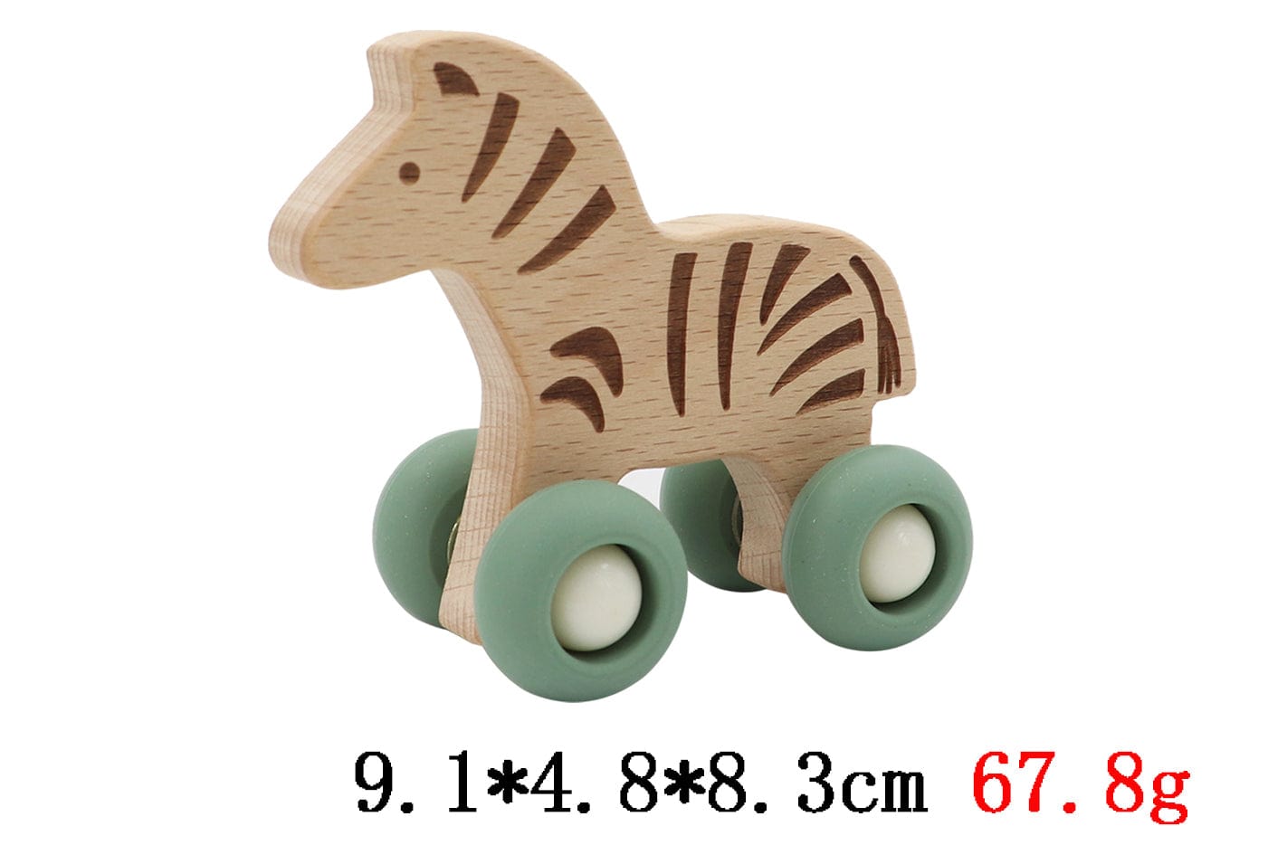 Kids Toy Chest Brand-Calm & Breezy, Toys-Vehicles WOODEN ZEBRA WITH SILICONE WHEELS