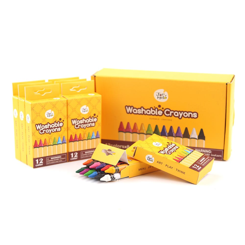 Kids Toy Chest Brand-JarMelo, Craft-Painting & Drawing WASHABLE CRAYONS -BULK SET 12-8 PACKS