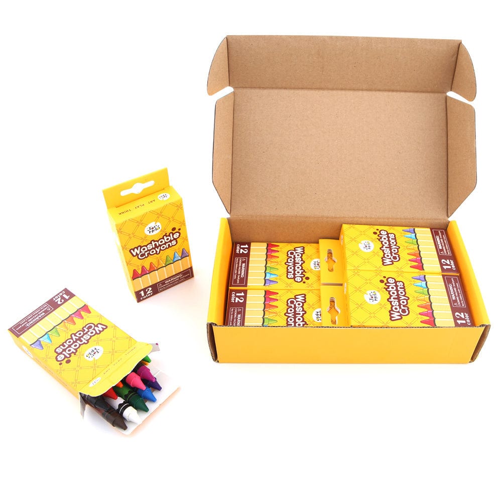 Kids Toy Chest Brand-JarMelo, Craft-Painting & Drawing WASHABLE CRAYONS -BULK SET 12-8 PACKS