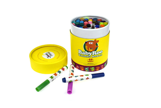 Kids Toy Chest Brand-JarMelo, Craft-Painting & Drawing WASHABLE MARKERS -BABY ROO 48 COLORS