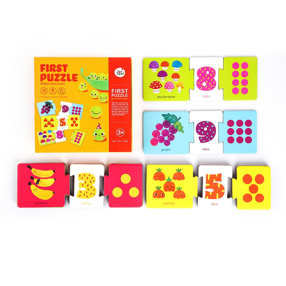 Kids Toy Chest Brand-JarMelo, Games-Jigsaw Puzzles, Games-Educational FIRST PUZZLE-MATCH AND COUNT GAME