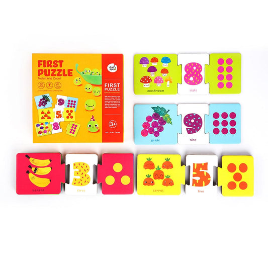 Kids Toy Chest Brand-JarMelo, Games-Jigsaw Puzzles, Games-Educational FIRST PUZZLE-MATCH AND COUNT GAME