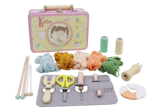 Kids Toy Chest Brand-Kaper Kidz, Craft-Craft Kits CALM & BREEZY KNITTING KIT IN TIN CASE CRAFT KIT