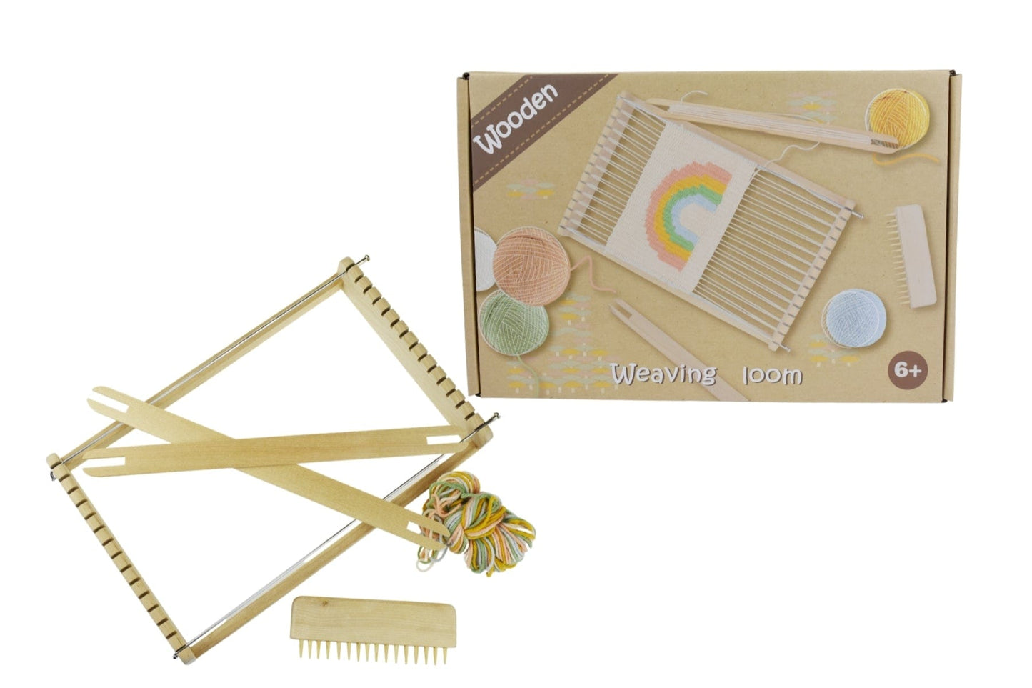 Kids Toy Chest Brand-Kaper Kidz, Craft-Craft Kits CALM & BREEZY WOODEN WEAVING LOOM