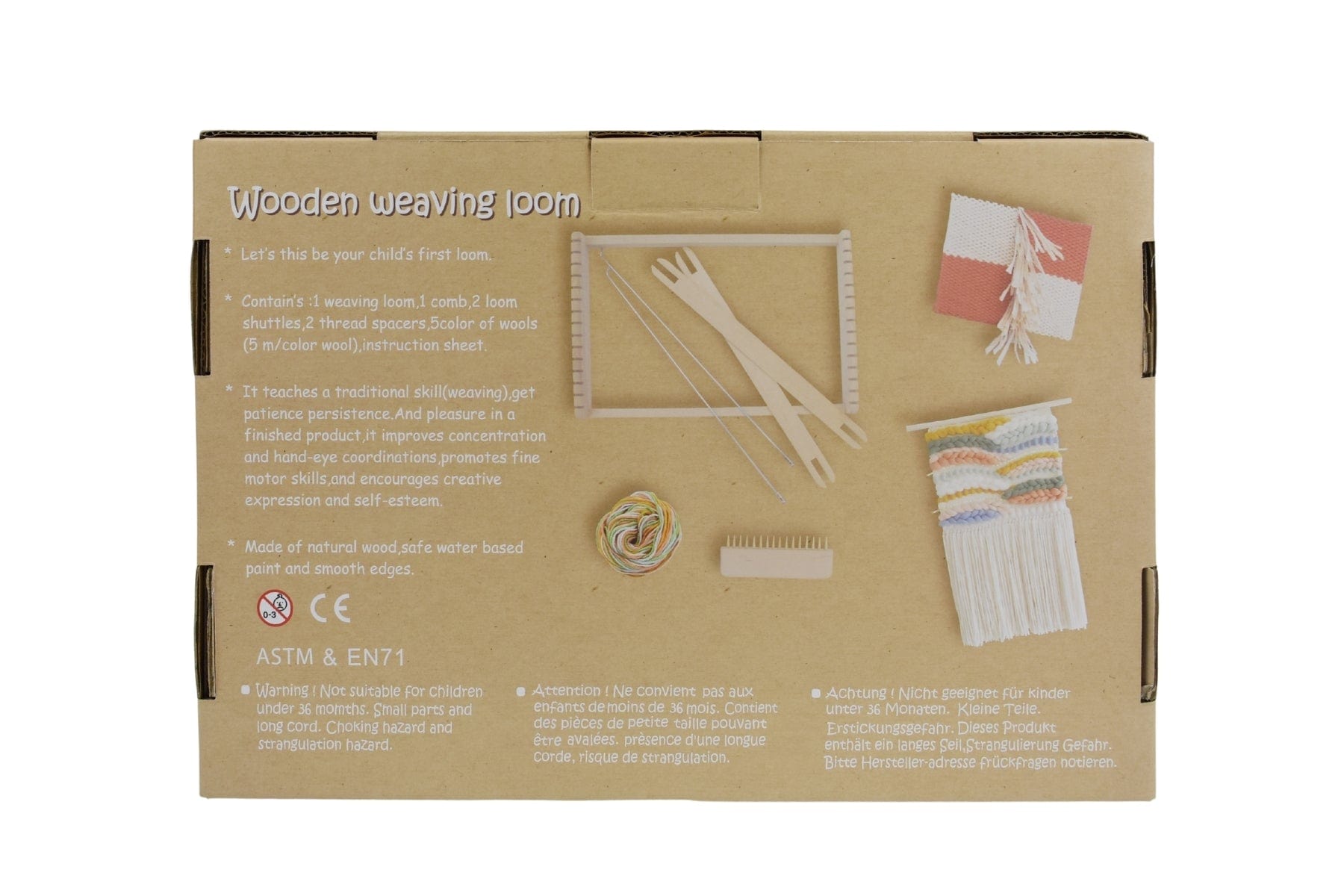 Kids Toy Chest Brand-Kaper Kidz, Craft-Craft Kits CALM & BREEZY WOODEN WEAVING LOOM