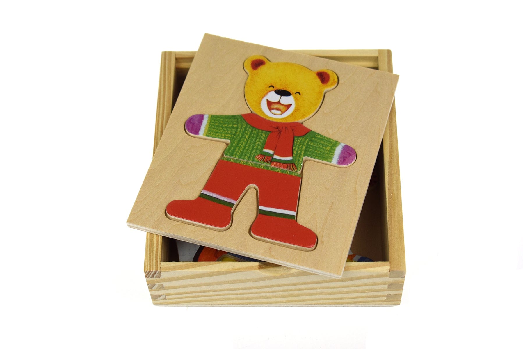 Kids Toy Chest Brand-Kaper Kidz, Games-Educational, Toys-Educational, Games-Peg & Tray Puzzles DRESSING BEAR BOY