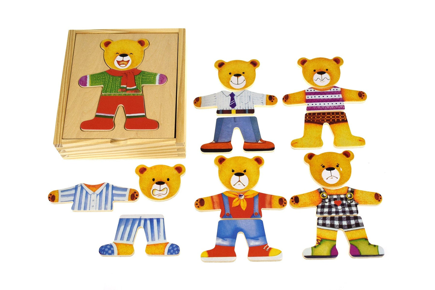 Kids Toy Chest Brand-Kaper Kidz, Games-Educational, Toys-Educational, Games-Peg & Tray Puzzles DRESSING BEAR BOY