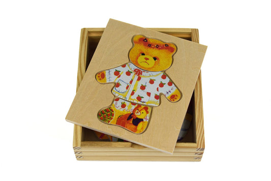 Kids Toy Chest Brand-Kaper Kidz, Games-Educational, Toys-Educational, Games-Peg & Tray Puzzles DRESSING BEAR GIRL