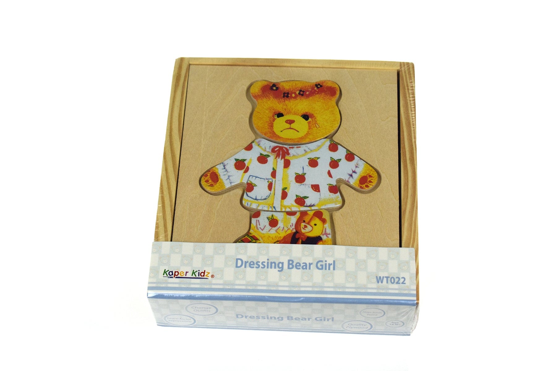 Kids Toy Chest Brand-Kaper Kidz, Games-Educational, Toys-Educational, Games-Peg & Tray Puzzles DRESSING BEAR GIRL