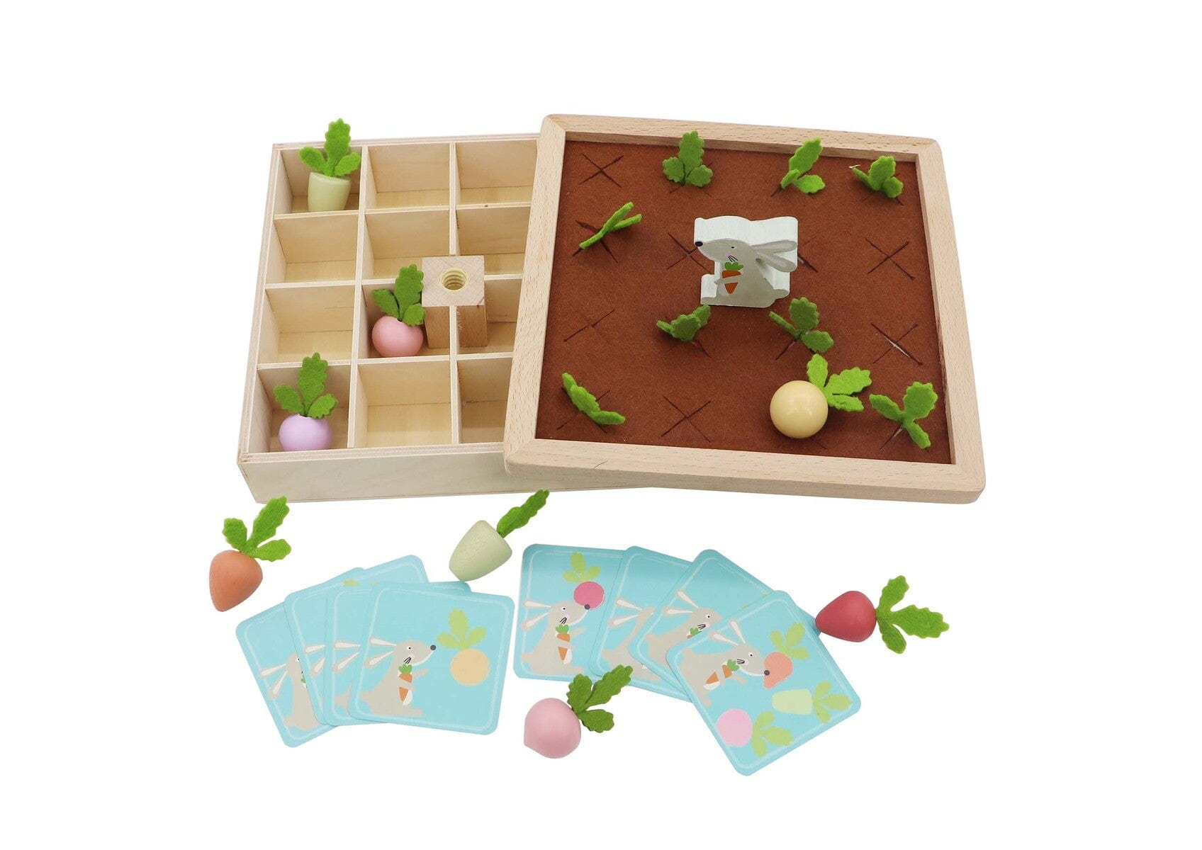 Kids Toy Chest Brand-Kaper Kidz, Games-Family Games WOODEN RADISH FARM MEMORY GAME