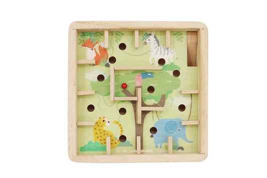 Kids Toy Chest Brand-Kaper Kidz, Games-Puzzles & Brainteasers WOODEN JUNGLE ANIMAL LABYRINTH