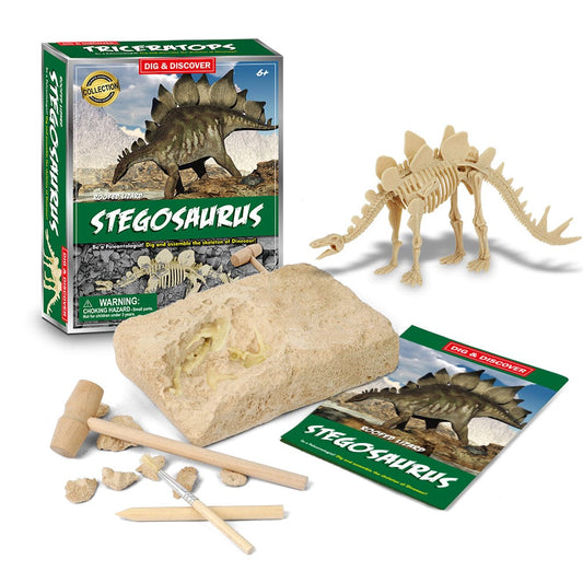 Kids Toy Chest Brand-Kaper Kidz, Science-Science Kits DIG & DISCOVER STEGOSAURUS DIG KITS