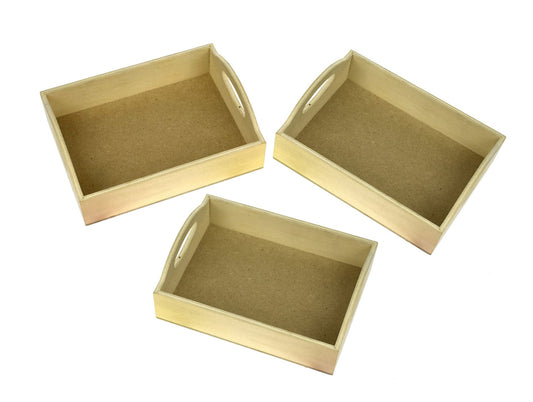 Kids Toy Chest Brand-Kaper Kidz, Toys-Cooking & Dining MONTESSORI WOODEN TRAY SMALL PACK OF 3