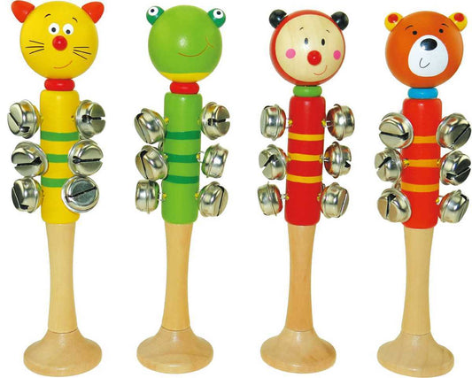 Kids Toy Chest Brand-Kaper Kidz, Toys-Musical Toys ANIMAL BELL STICK WITH BASE SET OF 4