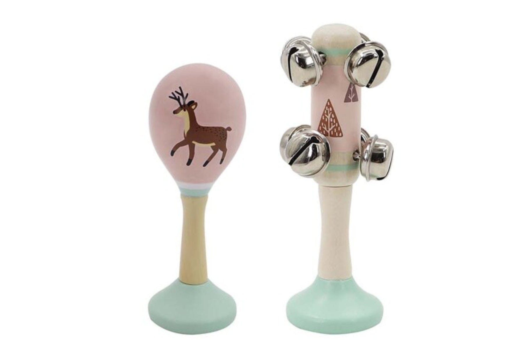 Kids Toy Chest Brand-Kaper Kidz, Toys-Musical Toys CALM & BREEZY DEER WOODEN MARACA & BELL STICK SET