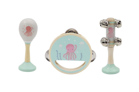 Kids Toy Chest Brand-Kaper Kidz, Toys-Musical Toys CALM & BREEZY OCTOPUS WOODEN 3PCS MUSIC SET