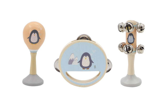 Kids Toy Chest Brand-Kaper Kidz, Toys-Musical Toys CALM & BREEZY PENGUIN WOODEN 3PCS MUSIC SET