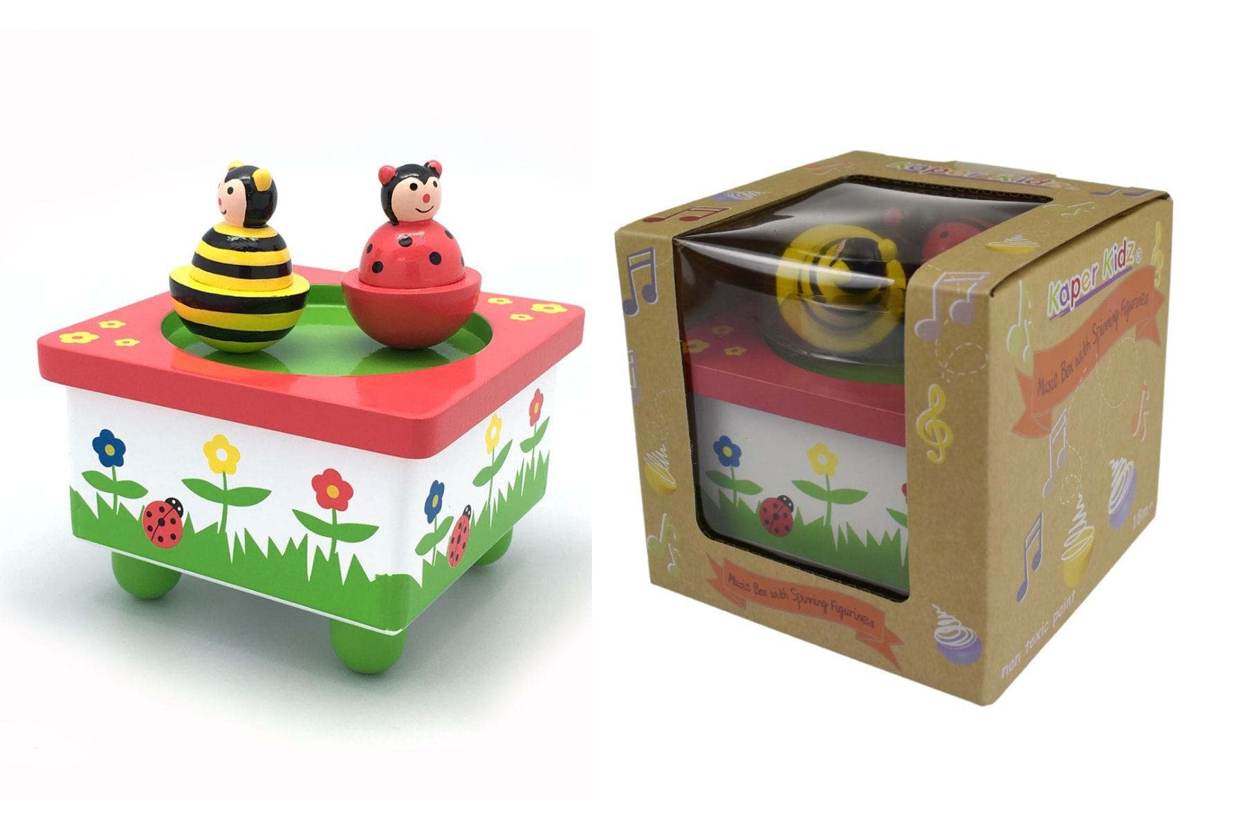 Kids Toy Chest Brand-Kaper Kidz, Toys-Musical Toys, Gift-Bedroom Decor BEE & LADYBIRD MUSIC BOX