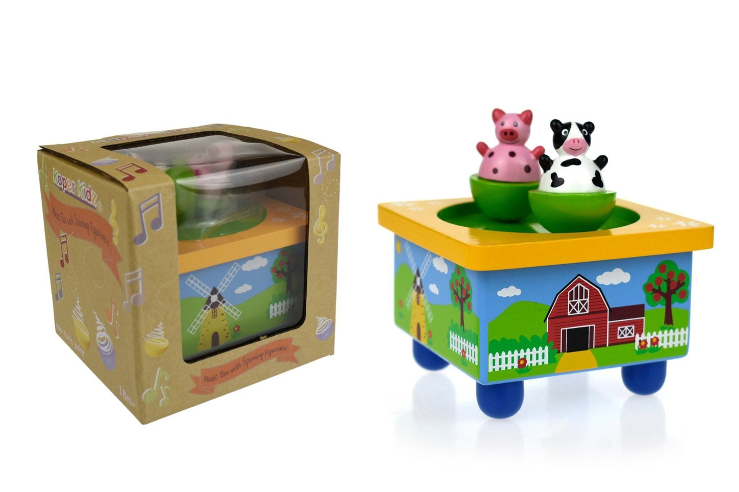 Kids Toy Chest Brand-Kaper Kidz, Toys-Musical Toys, Gift-Bedroom Decor FARM MUSIC BOX