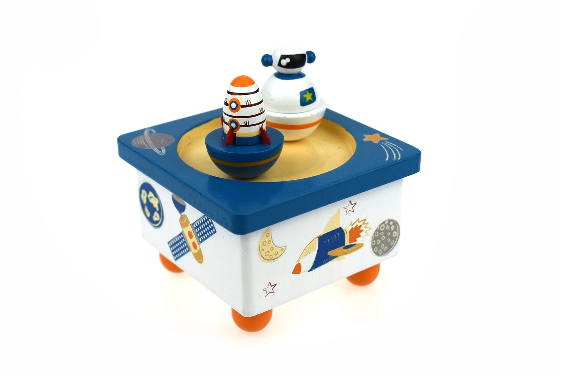 Kids Toy Chest Brand-Kaper Kidz, Toys-Musical Toys, Gift-Bedroom Decor ROCKET MUSIC BOX