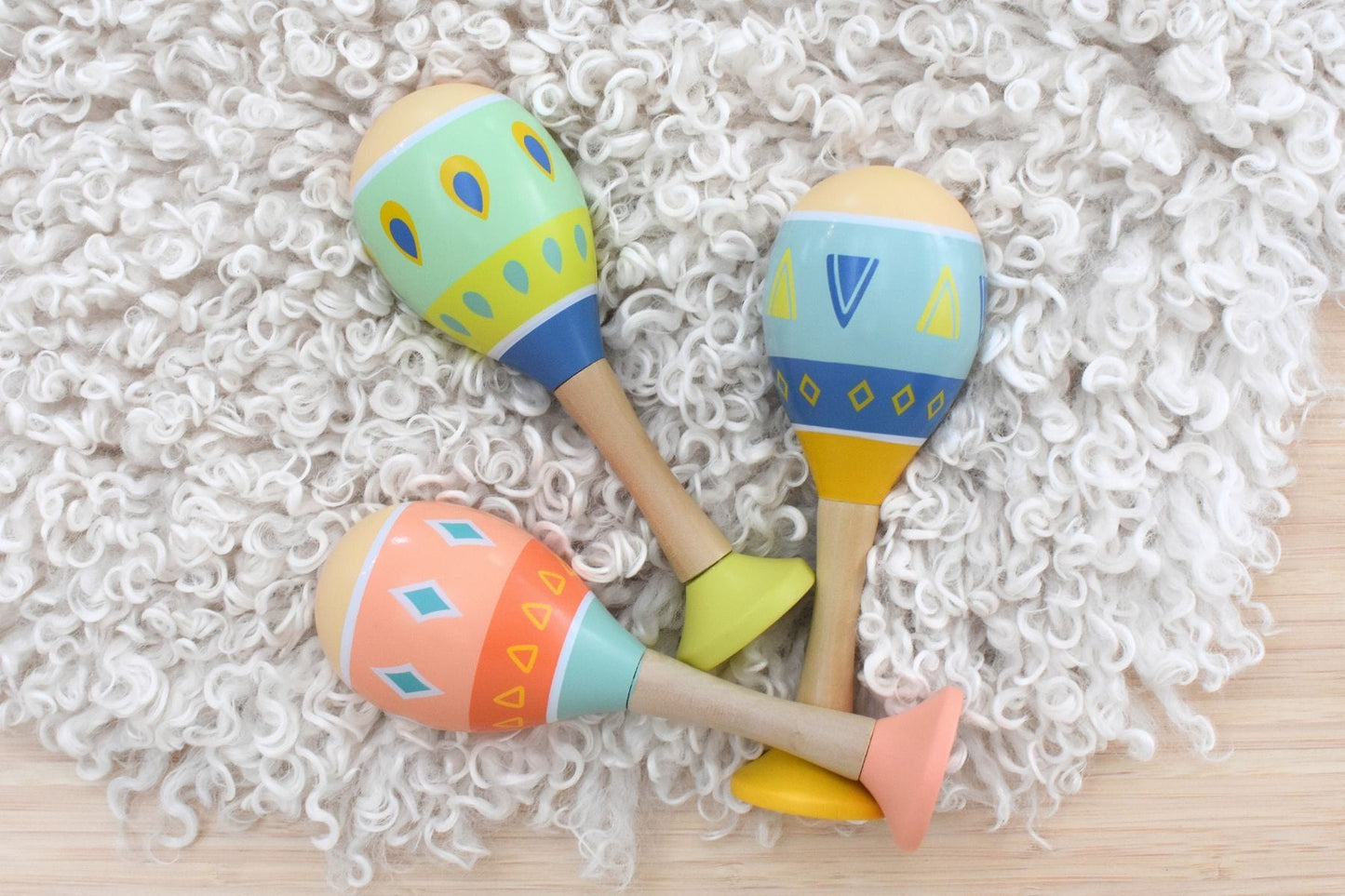 Kids Toy Chest Brand-Kaper Kidz, Toys-Musical Toys, Toys-Rattles & Teethers, Gift-Baby Shower PATTERN PLAY MARACAS WITH BASE